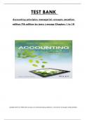 Test Bank For Accounting principles managerial concepts canadian edition 7th edition by jerry j weyga&comma; Consists Of 18 Complete Chapters&comma; ISBN&colon; 978-1119310297