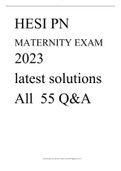 HESI PN MATERNITY EXAM 2023 (All 55 Q&A)