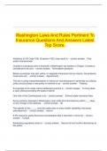   Washington Laws And Rules Pertinent To Insurance Questions And Answers Latest Top Score&period;