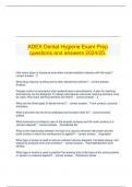   ADEX Dental Hygiene Exam Prep questions and answers 2024&sol;25&period;