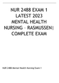 NUR 2488 Mental Health Nursing Exam 1, 2 & 3 (latest 2023) Complete Solution Package 
