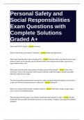 Personal Safety and Social Responsibilities Exam Questions with Complete Solutions Graded A&plus;