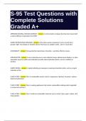 S-95 Test Questions with Complete Solutions Graded A&plus;