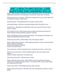 UNIT 3 HEALTH AND SOCIAL CARE