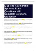 S-95 Fire Alarm Panel Systems Exam Questions with Complete Solutions Graded A&plus;