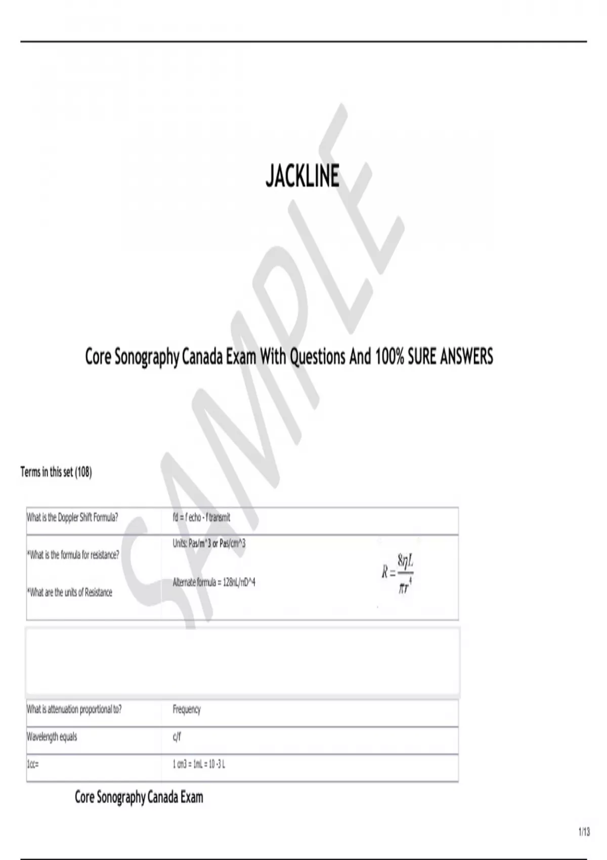Core Sonography Canada Exam With Questions And 100% SURE ANSWERS ...