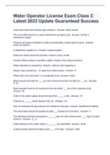 Water Operator License Exam Class C Latest 2023 Update Guaranteed Success