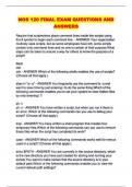 NOS 120 FINAL EXAM QUESTIONS AND ANSWERS