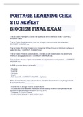 Portage Learning Chem 210 Final exam 
