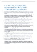CALT EXAM STUDY GUIDE QUESTIONS WITH ANSWERS VERIFIED BY EXPERTS 2024