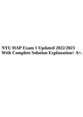 NYU HAP Exam 1 Updated 2022&sol;2023 With Complete Solution Explanation&sol;&sol; A&plus;&period;
