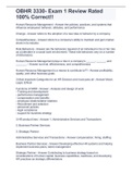 OBHR 3330- Exam 1 Review Rated 100&percnt; Correct&excl;&excl;