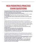  HESI PEDIATRICS EXAM PRACTICE 2022/2023 GUIDE SOLUTION WITH RATIONALES AND CORRECT ANSWERS |RATED AND GRADED A.