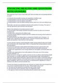 FINANCING HEALTHCARE QUESTIONS WITH ANSWERS&period; 