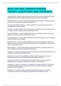 HEALTHCARE UNDERSTANDING THEORY QUESTIONS AND ANSWERS&period;