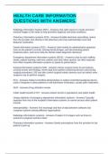 HEALTH CARE INFORMATION QUESTIONS WITH ANSWERS