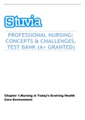 PROFESSIONAL NURSING: CONCEPTS & CHALLENGES, TEST BANK (A+ GRANTED)