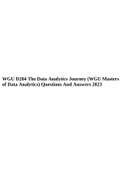 WGU D204 The Data Analytics Journey (WGU Masters of Data Analytics) Questions And Answers 2023.