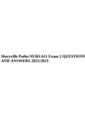 Maryville Patho NURS 611 Exam 2 QUESTIONS AND ANSWERS 2022&sol;2023&period;