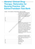 Abrams' Clinical Drug Therapy&colon; Rationales for Nursing Practice 12th Edition Frandsen Test Bank&lpar;Updated&rpar;