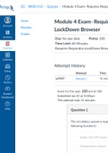 Portage Learning BIOD 152 A&P 2 Module 4 Exam 2022 Course BI0 152 Institution Portage Learning Module 4 Exam- Requires Respondus LockDown Browser Due No due date Points 100 Ques!ons 32 Time Limit 60 Minutes Requires Respondus LockDown Browser A!empt Histo