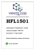 HFL1501 Assignment 5 (QUIZ) Semester 1 2023