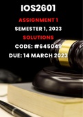 IOS2601 Assignment 1 (ANSWERS)  Semester 1 2023 (645049) 