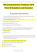 RN Comprehensive Predictor 2019 Form B Questions and Answers 20222023