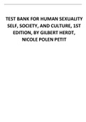 TEST BANK FOR HUMAN SEXUALITY SELF, SOCIETY, AND CULTURE, 1ST EDITION, BY GILBERT HERDT, NICOLE POLEN PETIT