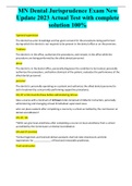 MN Dental Jurisprudence Exam New Update 2023 Actual Test with complete solution 100&percnt;