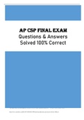 AP CSP Final Exam Questions & Answers Solved 100% Correct