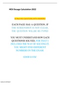 HESI Dosage Calculation 2022- &lpar;DETAILED QUESTIONS & ANSWERS EXAMS&rpar;&period;