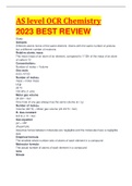 AS level OCR Chemistry 2023 BEST REVIEW MARK SCHEME