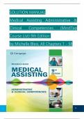 Solution Manual for Medical Assisting Administrative & Clinical Competencies &lpar;MindTap Course List&rpar; 9th Edition by Michelle Blesi&comma; Verified Chapters 1 - 58&comma; Complete Newest Version