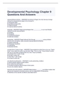 Developmental Psychology Chapter 9 Questions And Answers