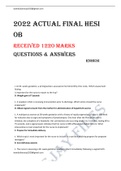 2023  ACTUAL FINAL HESI  OB  EXAM LATEST UPDATE