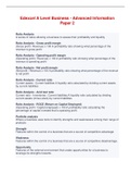 Edexcel A Level Business - Advanced Information Paper 2