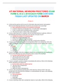 ATI MATERNAL NEWBORN PROCTORED EXAM FORM A, B & C 2019 EACH FORM CONTAINS 70Q&A LAST UPDATED ON MARCH