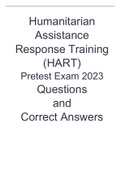 Humanitarian Assistance Response Training &lpar;HART&rpar; Pretest Exam 2023 Questions and Correct Answers