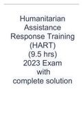 Humanitarian Assistance Response Training &lpar;HART&rpar; &lpar;9&period;5 hrs&rpar; 2023 Exam with complete solution