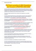 PN Pharm practice A 2023 Questions and Answers UPDATED 2024-2025