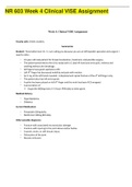 NR 603 Week 4 Clinical VISE Assignment - Download For An A Grade