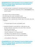 PHARMACOLO 510 Skeletal muscle Medication Pharmacology Exam questions and Answers Latest Update 2023