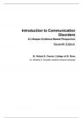 Test Bank For Introduction to Communication Disorders A Lifespan Evidence-Based Perspective&comma; 7th Edition by Robert E&period; Owens College of St&period; RoseKimberly A&period; Farinella 