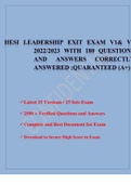 HESI LEADERSHIP EXIT EXAM V1& V2  2022/2023 WITH 180 QUESTIONS AND ANSWERS CORRECTLY ANSWERED ;QUARANTEED (A+)