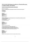 TEST BANK FOR Human Sexuality in a World of Diversity&comma; Canadian Edition&comma; 6th Edition&comma; Answered