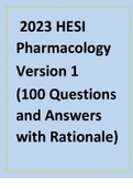 2023 HESI Pharmacology Version 1 100 Questions and Answers with Rationale