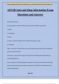 ASVAB Auto and Shop information Exam Questions and Answers