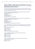 Police Officer Selection Test &lpar;P&period;O&period;S&period;T&period; Exam&rpar; Questions and Answers