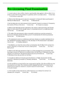 Pre-Licensing Final Examination